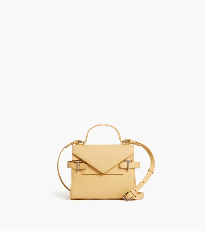 Le Tanneur Handbags Women Small Handbag With Double Flap In Grained Leather Aurora Yellow Le Tanneur Handbags Women Small Handbag With Double Flap In Grained Leather Aurora Yellow