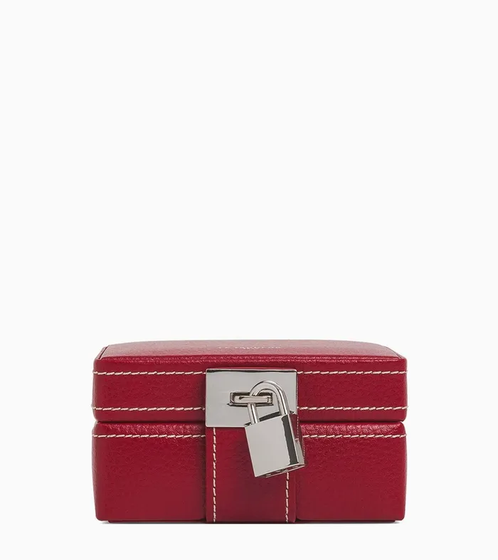 Le Tanneur Jewelry and Watch Boxes Women Travel Jewelry Box Garnet Red