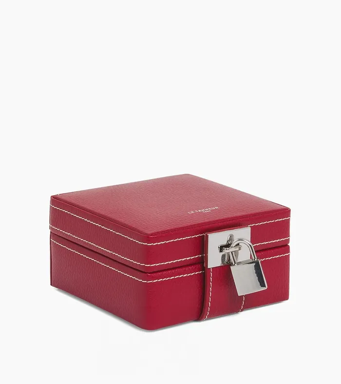 Le Tanneur Jewelry and Watch Boxes Women Travel Jewelry Box Garnet Red