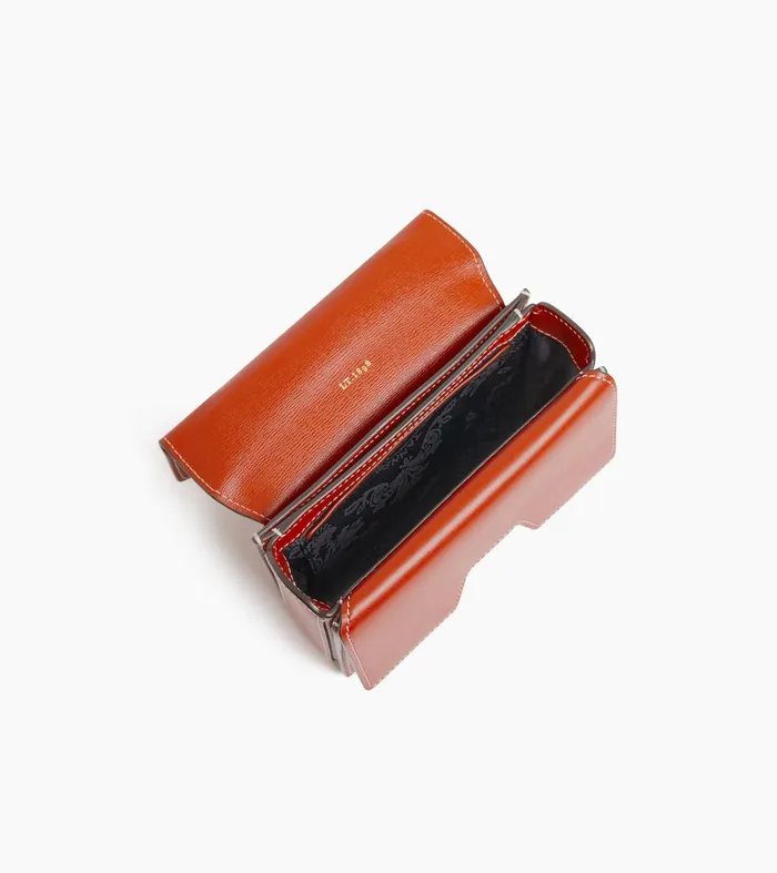 Le Tanneur Mini Bags Women Mini Shoulder Bag In Cork Effect Leather Mahogany Brown