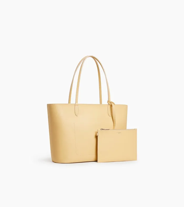 Le Tanneur Totes and Shoulder Bags Women Large Tote Bag In Grained Leather Aurore Grege