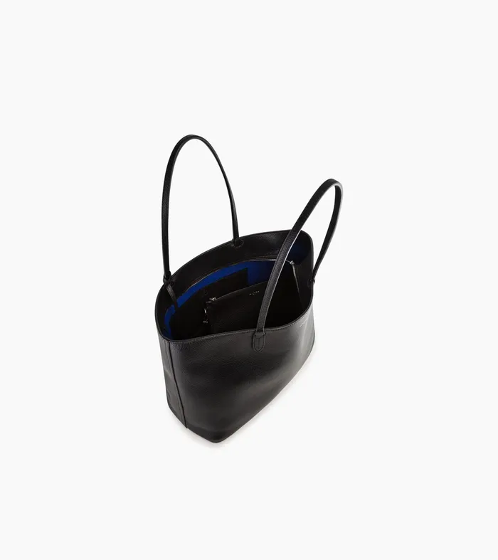 Le Tanneur Totes and Shoulder Bags Women Large Tote In Grained Leather Black Le Bleu