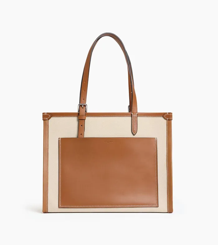 Le Tanneur Totes and Shoulder Bags Women Small Tote Bag In Cotton Canvas Natural Tan Le Tanneur Totes and Shoulder Bags Women Small Tote Bag In Cotton Canvas Natural Tan