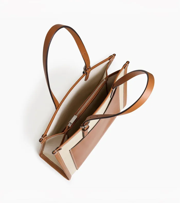Le Tanneur Totes and Shoulder Bags Women Small Tote Bag In Cotton Canvas Natural Tan