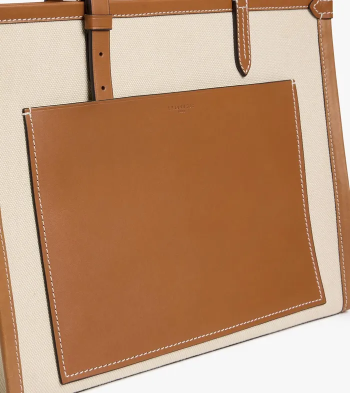 Le Tanneur Totes and Shoulder Bags Women Small Tote Bag In Cotton Canvas Natural Tan