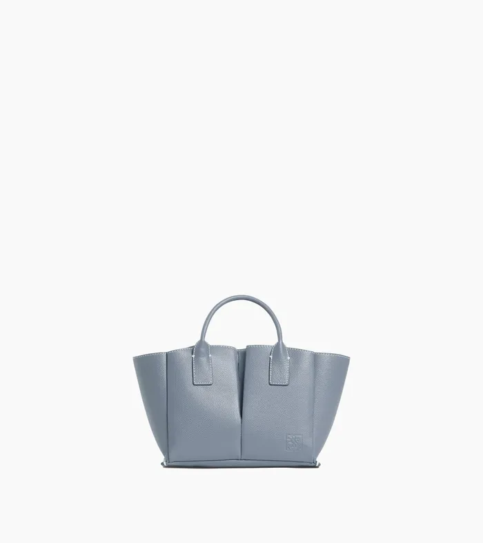 Le Tanneur Totes and Shoulder Bags Women Small Tote Bag In Grained Leather Clay Blue Le Tanneur Totes and Shoulder Bags Women Small Tote Bag In Grained Leather Clay Blue