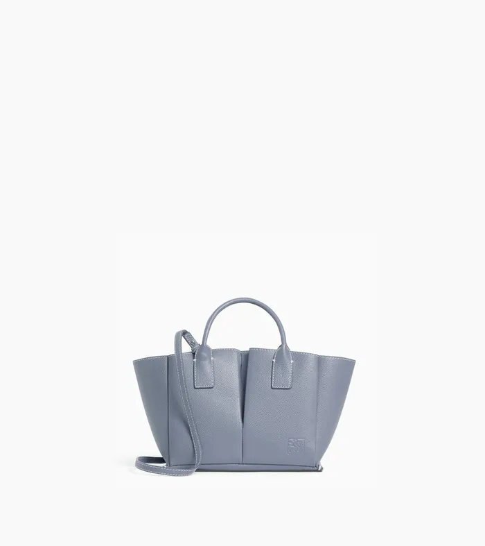 Le Tanneur Totes and Shoulder Bags Women Small Tote Bag In Grained Leather Clay Blue