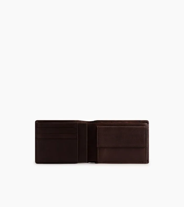 Le Tanneur Wallets Men Horizontal Zipped Pocket Wallet In Oiled Leather Brown