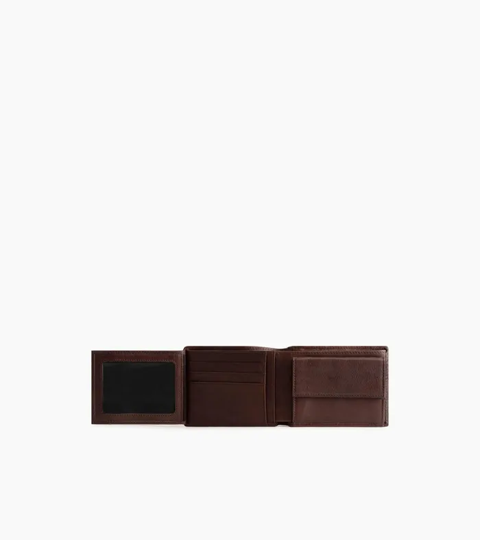 Le Tanneur Wallets Men Horizontal Zipped Pocket Wallet In Oiled Leather Brown