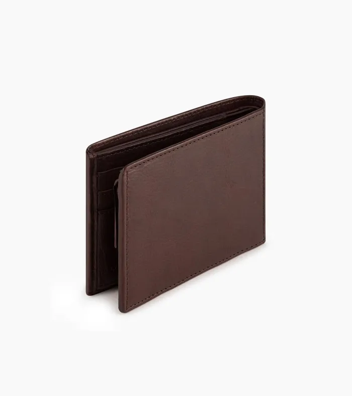 Le Tanneur Wallets Men Horizontal Zipped Pocket Wallet In Oiled Leather Brown