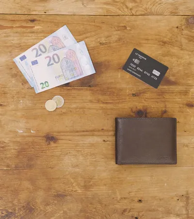 Le Tanneur Wallets Men Horizontal Zipped Pocket Wallet In Oiled Leather Brown