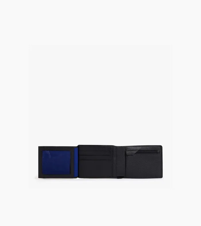 Le Tanneur Wallets Men Horizontal Zipped Wallet With 2 Gussets In Grained Leather Black Le Bleu