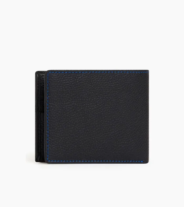 Le Tanneur Wallets Men Horizontal Zipped Wallet With 2 Gussets In Grained Leather Black Le Bleu