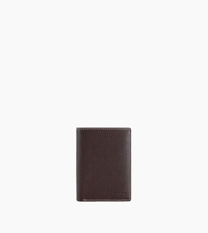 Le Tanneur Wallets Men MediumSized Zipped Wallet With 2 Gussets In Grained Leather Brown Coffee Chalk White Le Tanneur Wallets Men MediumSized Zipped Wallet With 2 Gussets In Grained Leather Brown Coffee Chalk White