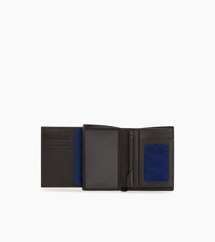 Le Tanneur Wallets Men MediumSized Zipped Wallet With 2 Gussets In Grained Leather Brown Coffee Chalk White