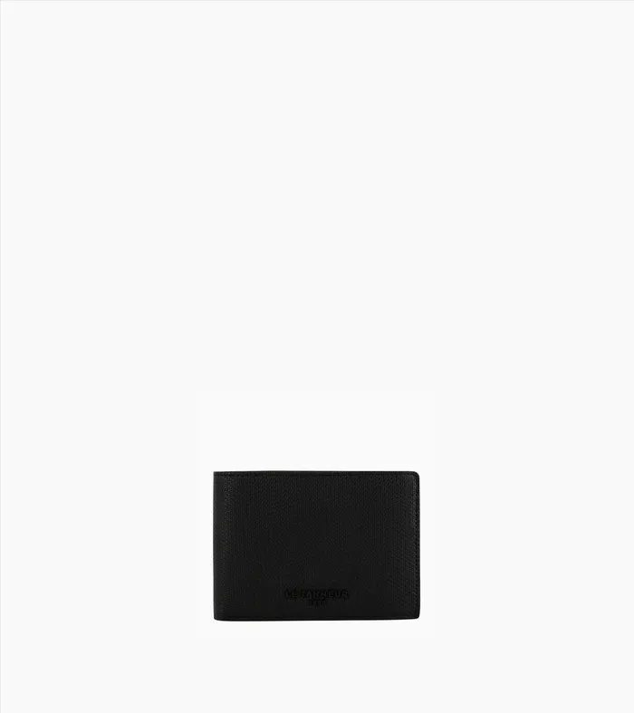 Le Tanneur Wallets Men TwoFold Wallet With Flap Coin Pocket In Signature T Leather Black Le Tanneur Wallets Men TwoFold Wallet With Flap Coin Pocket In Signature T Leather Black