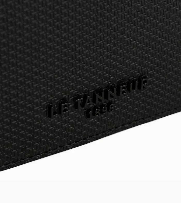 Le Tanneur Wallets Men TwoFold Wallet With Flap Coin Pocket In Signature T Leather Black