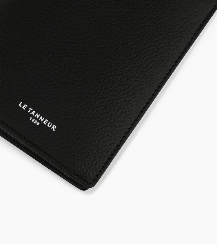 Le Tanneur Wallets Men Vertical Zipped Wallet With 2 Gussets In Grained Leather Black