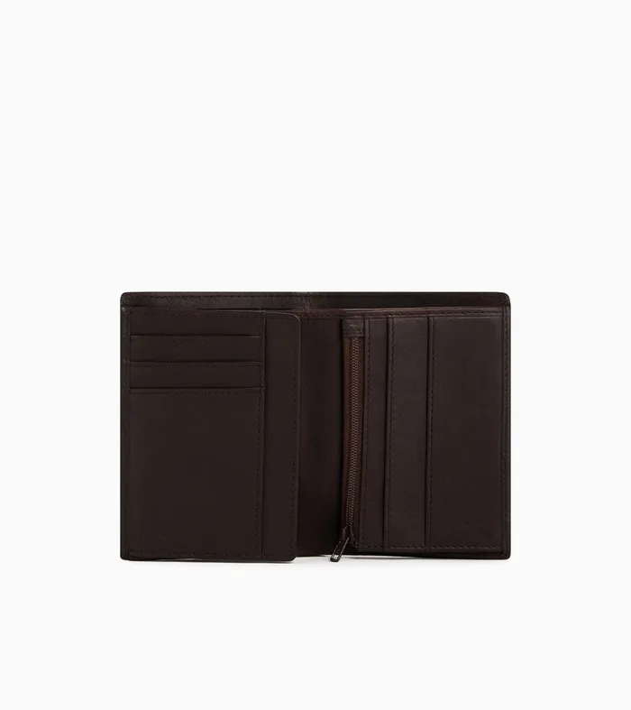 Le Tanneur Wallets Men Zipped Wallet 2 Shutters In Oiled Leather Brown