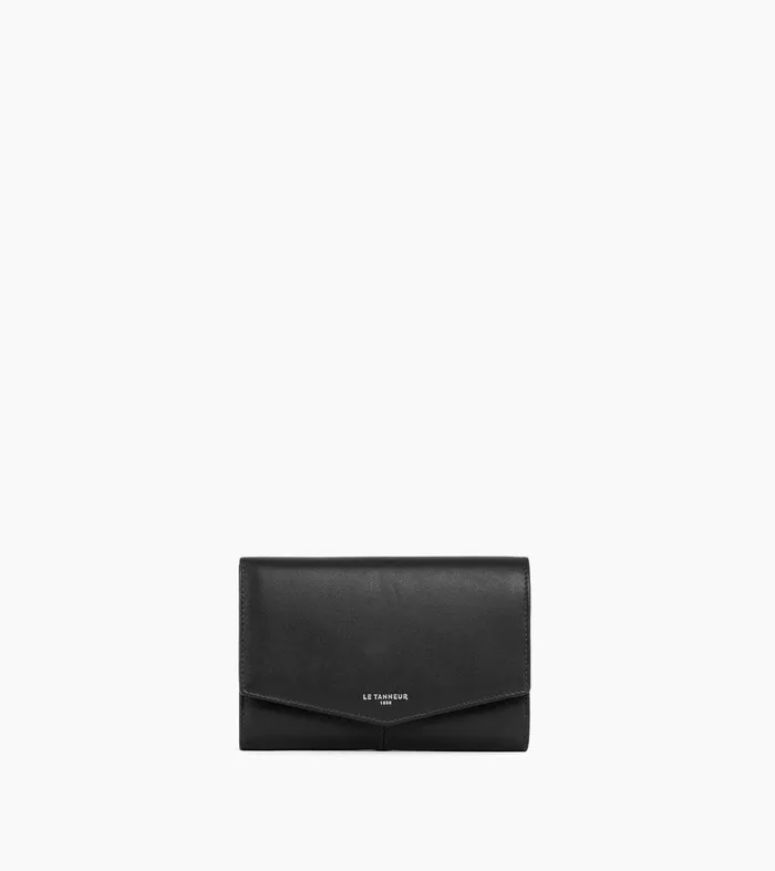 Le Tanneur Wallets Women Large Zipped Wallet In Smooth Leather Black