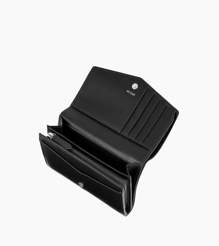 Le Tanneur Wallets Women Large Zipped Wallet In Smooth Leather Black