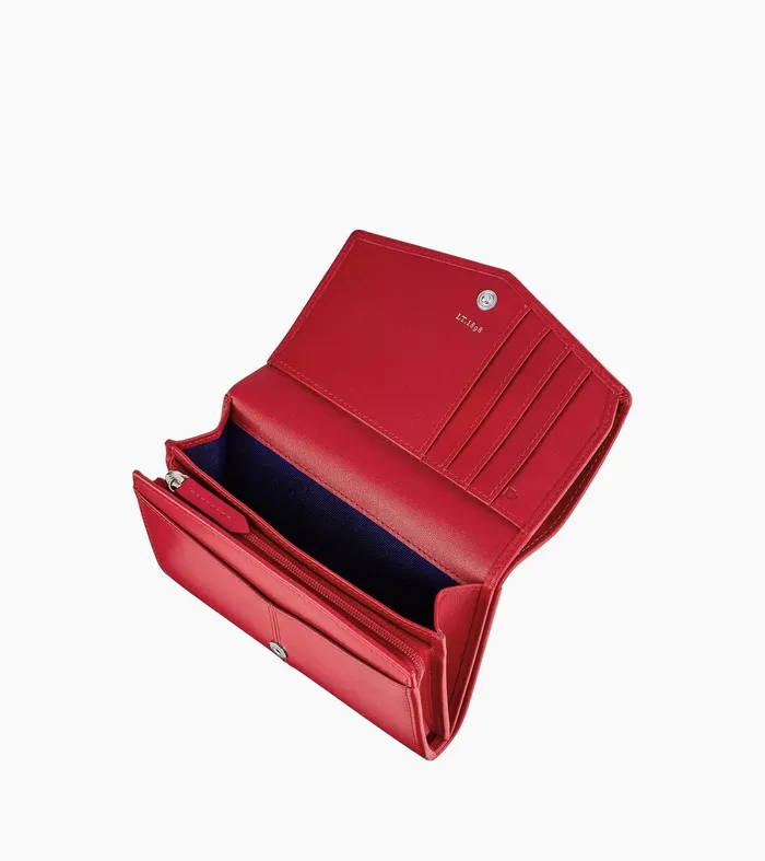Le Tanneur Wallets Women Large Zipped Wallet In Smooth Leather Garnet Red