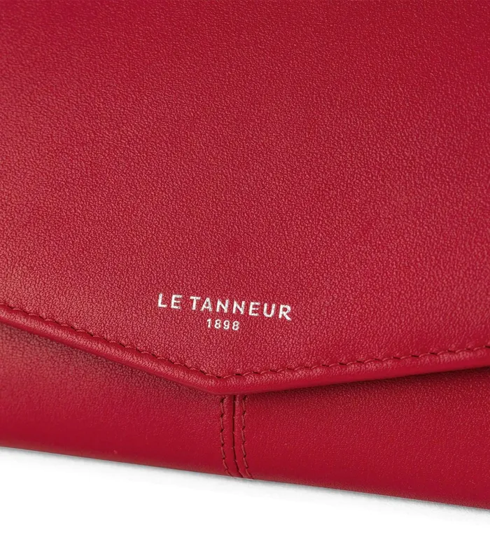 Le Tanneur Wallets Women Large Zipped Wallet In Smooth Leather Garnet Red