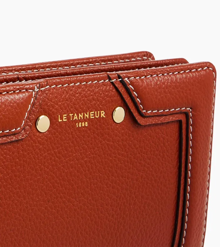 Le Tanneur Wallets Women Medium Wallet In Grained Leather Mahogany Brown