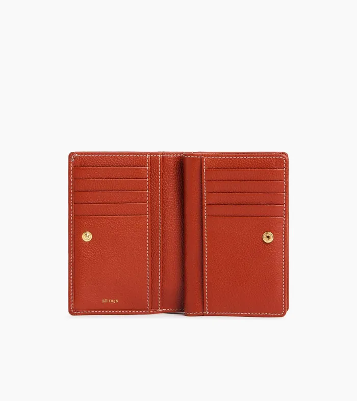 Le Tanneur Wallets Women Medium Wallet In Grained Leather Mahogany Brown
