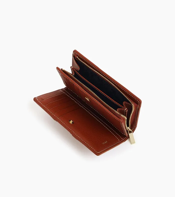 Le Tanneur Wallets Women Medium Wallet In Grained Leather Mahogany Brown