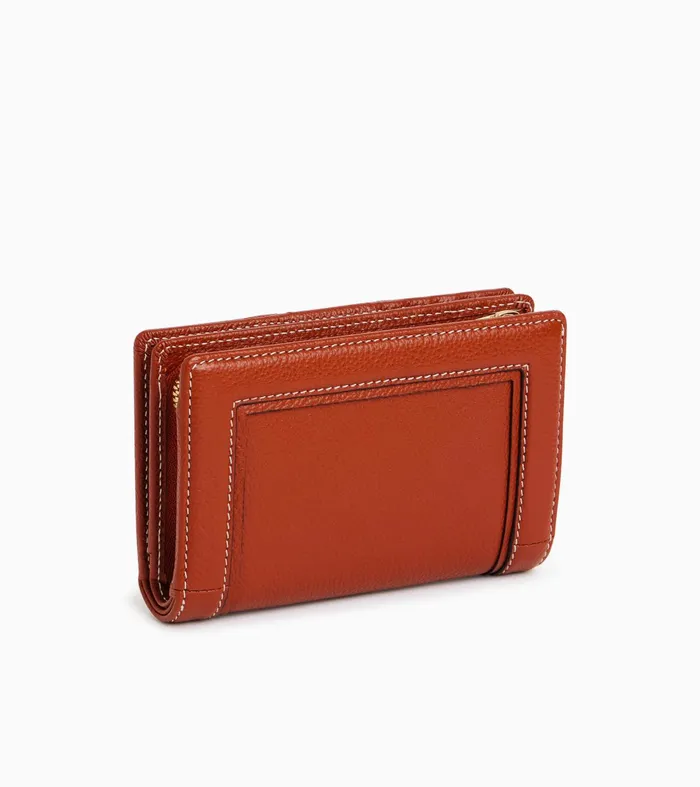 Le Tanneur Wallets Women Medium Wallet In Grained Leather Mahogany Brown