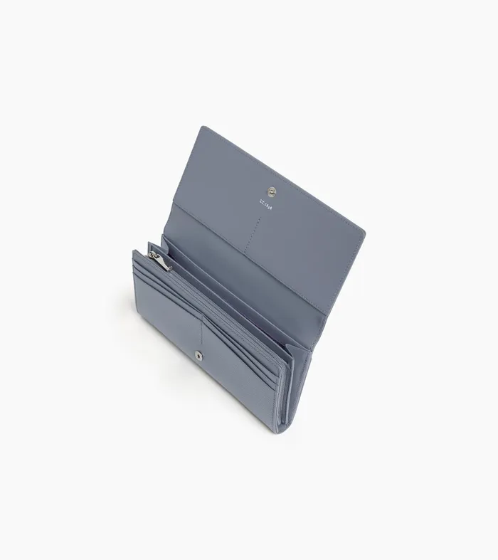 Le Tanneur Wallets Women Travel Companion In Signature T Leather Clay Blue