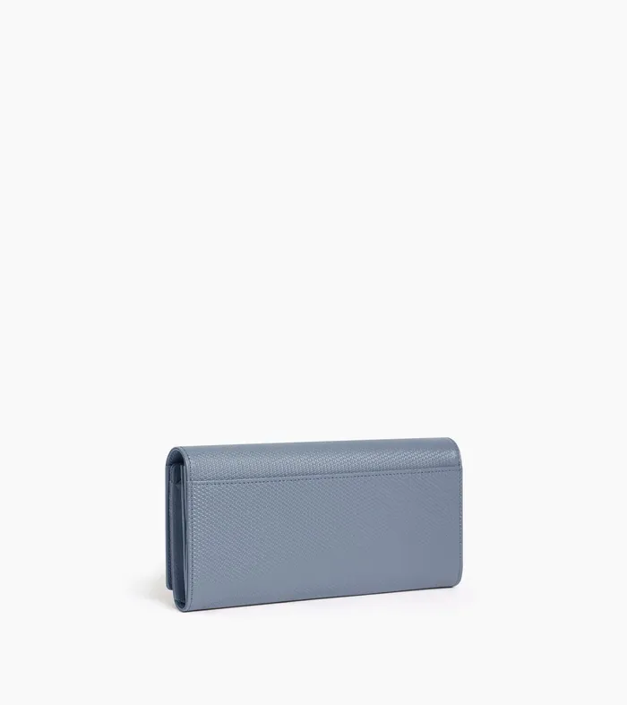 Le Tanneur Wallets Women Travel Companion In Signature T Leather Clay Blue