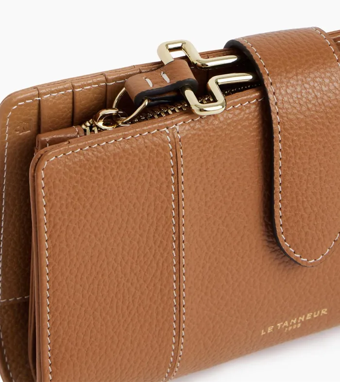 Le Tanneur Wallets Women Wallet 4Fold In Grained Leather Brown Tan