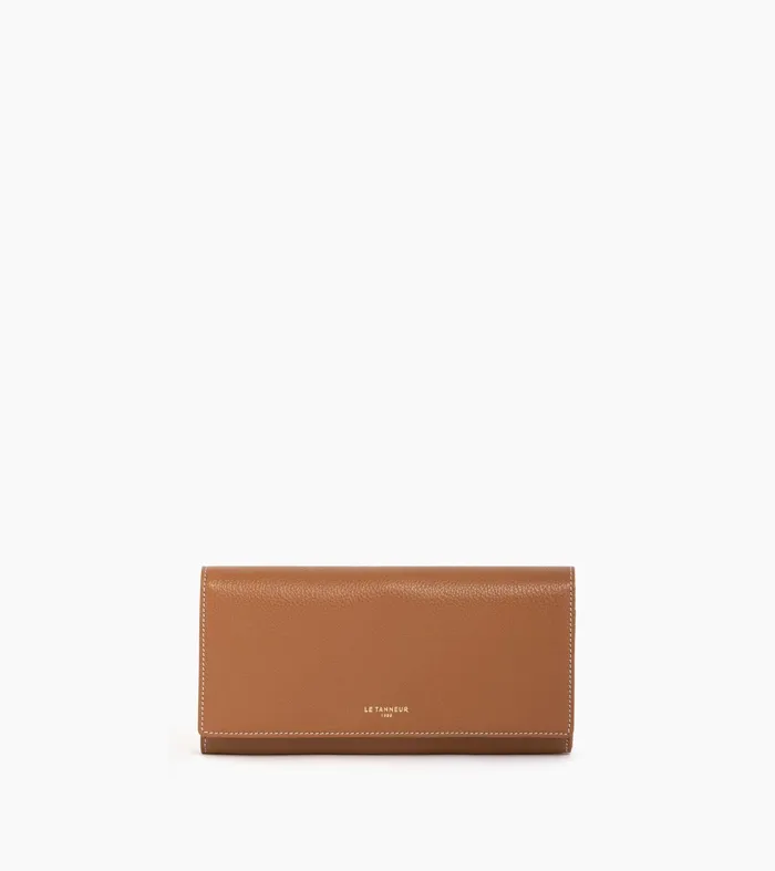 Le Tanneur Wallets Women Zipped Travel Companion In Grained Leather Brown Tan