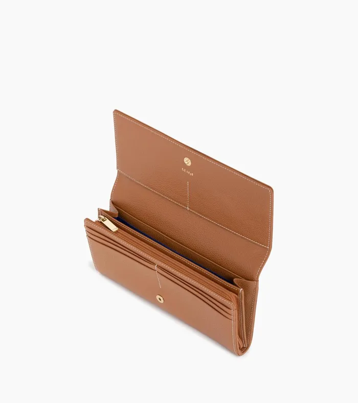 Le Tanneur Wallets Women Zipped Travel Companion In Grained Leather Brown Tan
