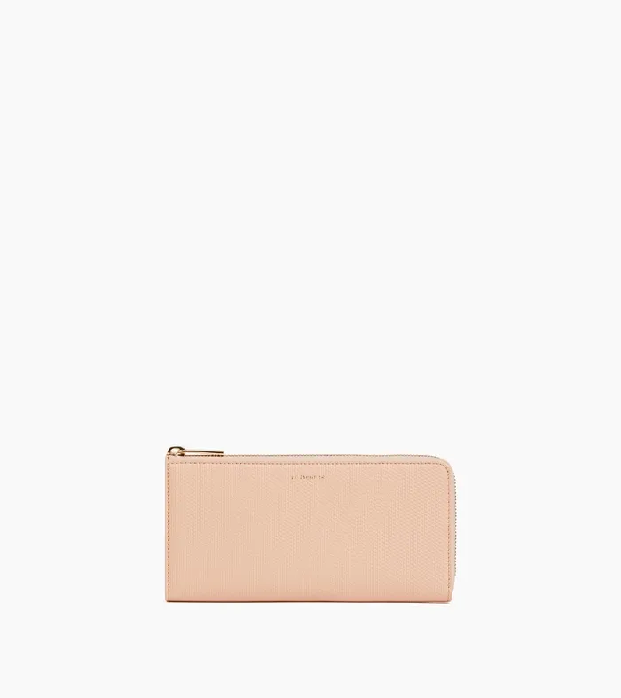 Le Tanneur Wallets Women Zipped Travel Companion In Signature T Leather Powder Pink Le Tanneur Wallets Women Zipped Travel Companion In Signature T Leather Powder Pink