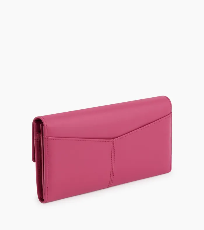 Le Tanneur Wallets Women Zipped Travel Companion In Smooth Leather Pink Fuxia