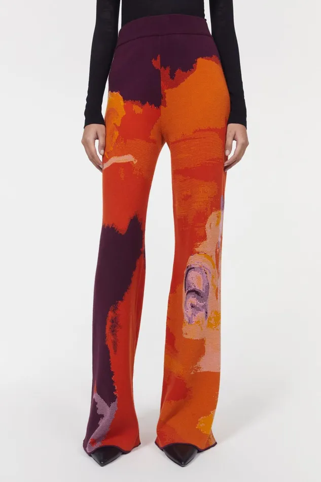 Lejon Art Knitted Pants Flame Multi Women Rodebjer Knitwear