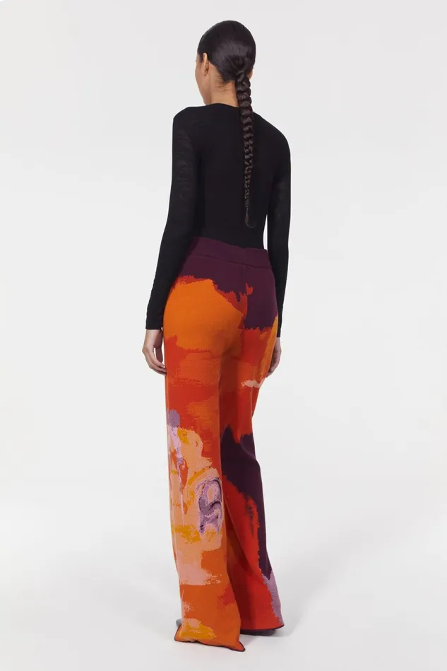Lejon Art Knitted Pants Flame Multi Women Rodebjer Knitwear