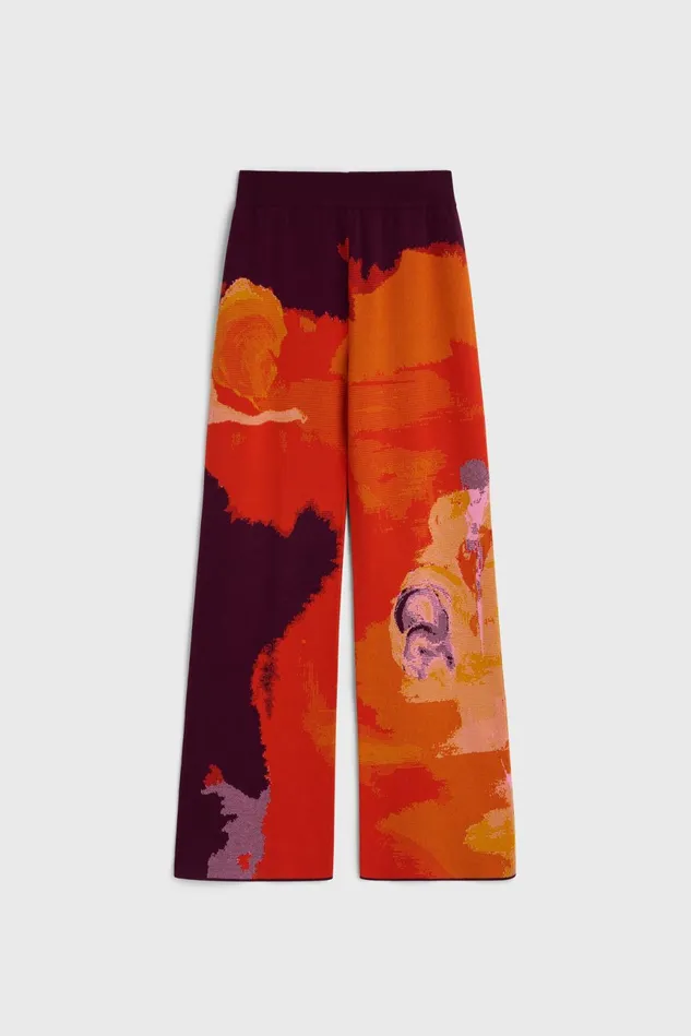 Lejon Art Knitted Pants Flame Multi Women Rodebjer Knitwear