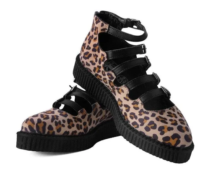 Leopard Faux Suede Vegan MultiStrap Pointed Mary Jane Creeper Shoes Women TUK Shoes Mary Janes Leopard Faux Suede Vegan MultiStrap Pointed Mary Jane Creeper Shoes Women TUK Shoes Mary Janes