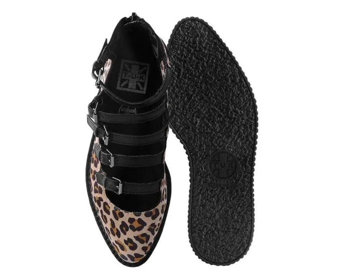 Leopard Faux Suede Vegan MultiStrap Pointed Mary Jane Creeper Shoes Women TUK Shoes Mary Janes Leopard Faux Suede Vegan MultiStrap Pointed Mary Jane Creeper Shoes Women TUK Shoes Mary Janes