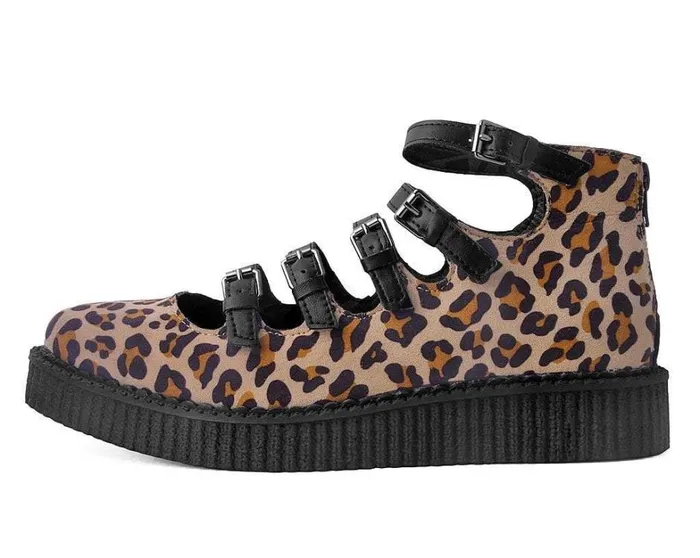 Leopard Faux Suede Vegan MultiStrap Pointed Mary Jane Creeper Shoes Women TUK Shoes Mary Janes Leopard Faux Suede Vegan MultiStrap Pointed Mary Jane Creeper Shoes Women TUK Shoes Mary Janes