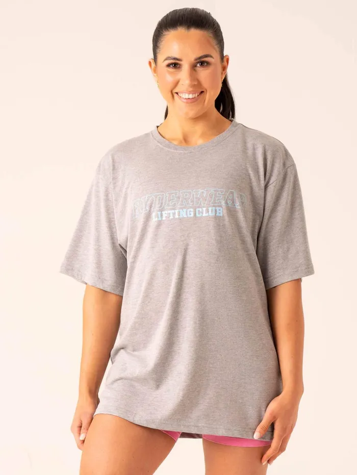 Lifting Club TShirt 8211 Grey Marl Women Ryderwear Tops