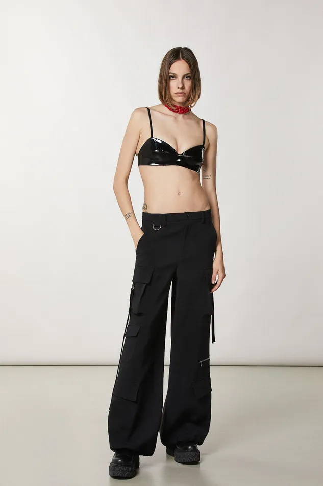 Lingerie Women Patrizia Pepe Vinyl Bra Nero