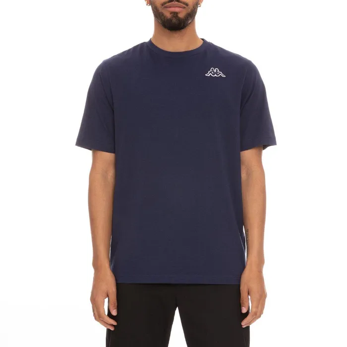 Logo Fleece Caferok TShirt 8211 Navy Blue Navy Blue Kappa Mens Retro Sport