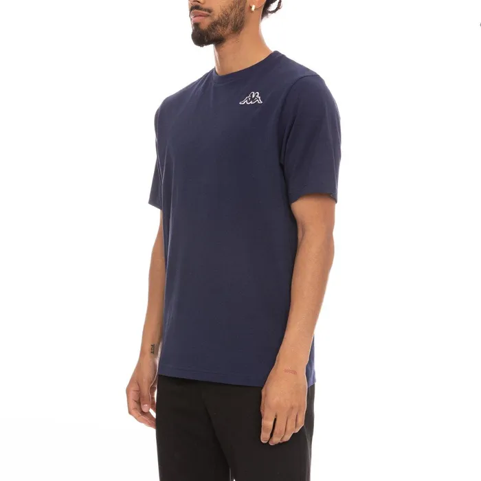 Logo Fleece Caferok TShirt 8211 Navy Blue Navy Blue Kappa Mens Retro Sport