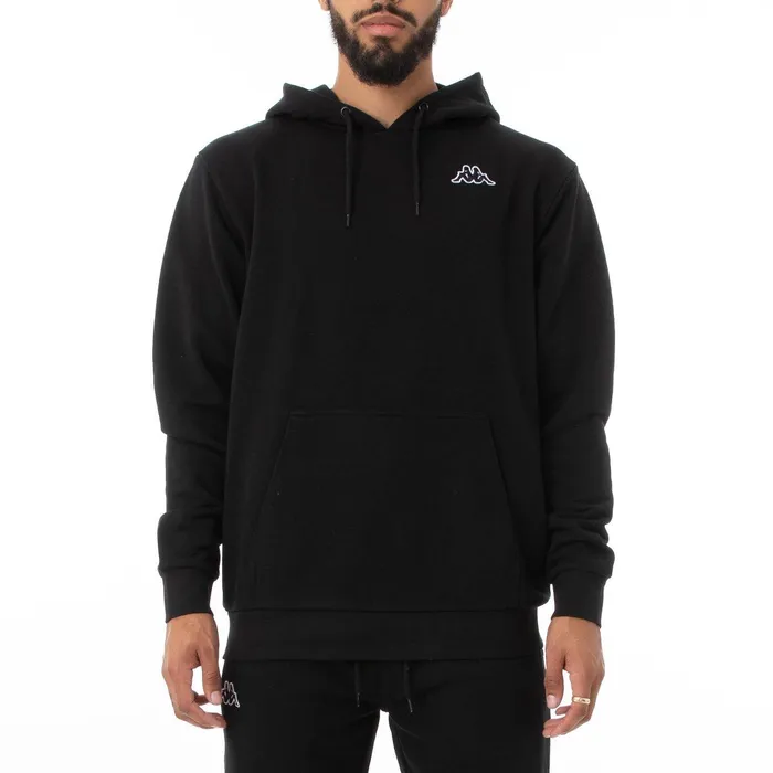 Logo Fleece Caiok Hoodie 8211 Black Black Kappa Mens Retro Sport
