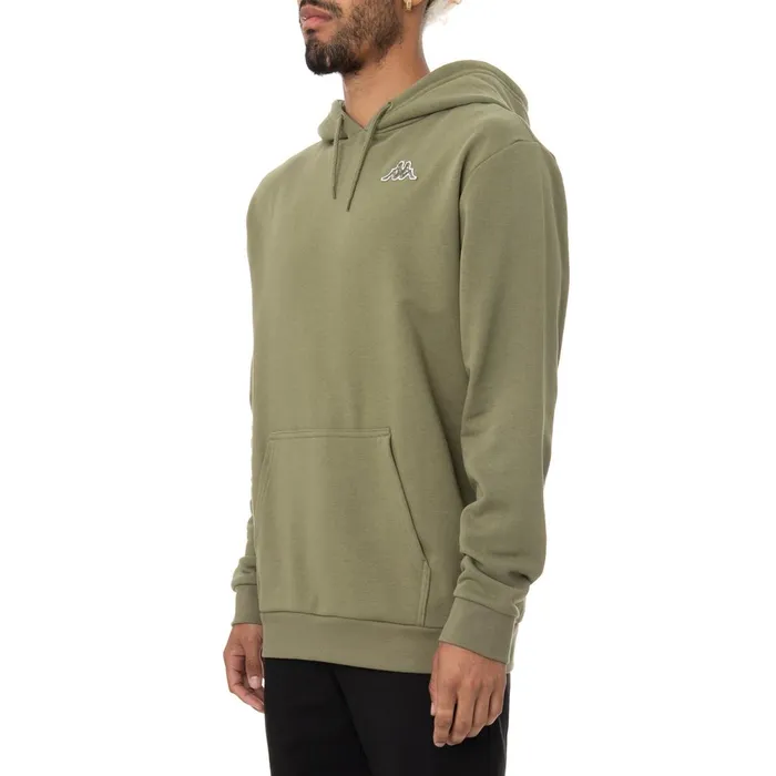 Logo Fleece Caiok Hoodie 8211 Green Olive Green Olive Kappa Mens Retro Sport